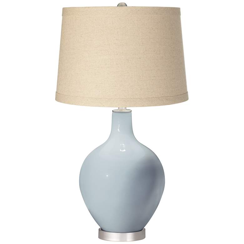Image 1 Take Five Burlap Drum Shade Ovo Table Lamp