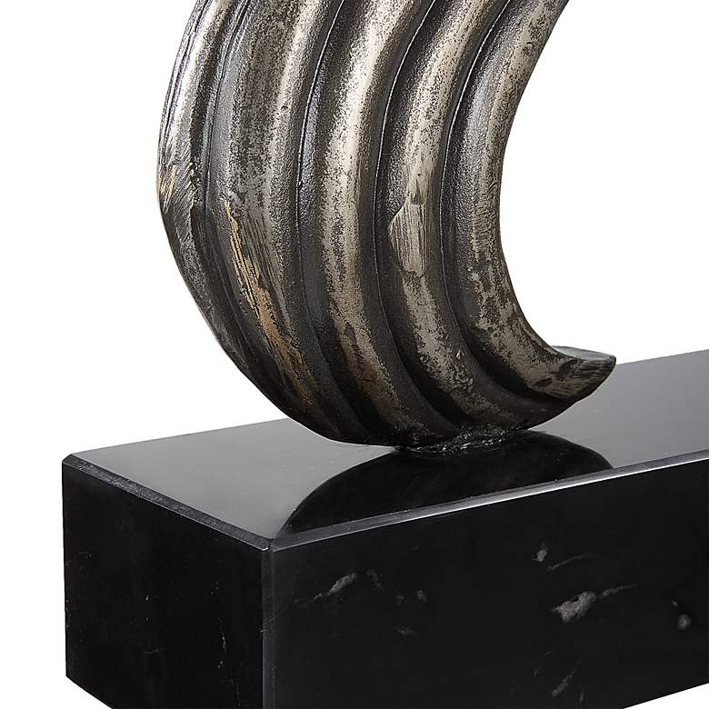 Image 6 Take The Lead 15" High Aged Silver Ram Metal Sculpture more views