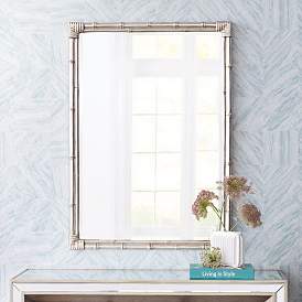 Image2 of Takeo Silver 31" x 43" Rectangular Bamboo Wall Mirror