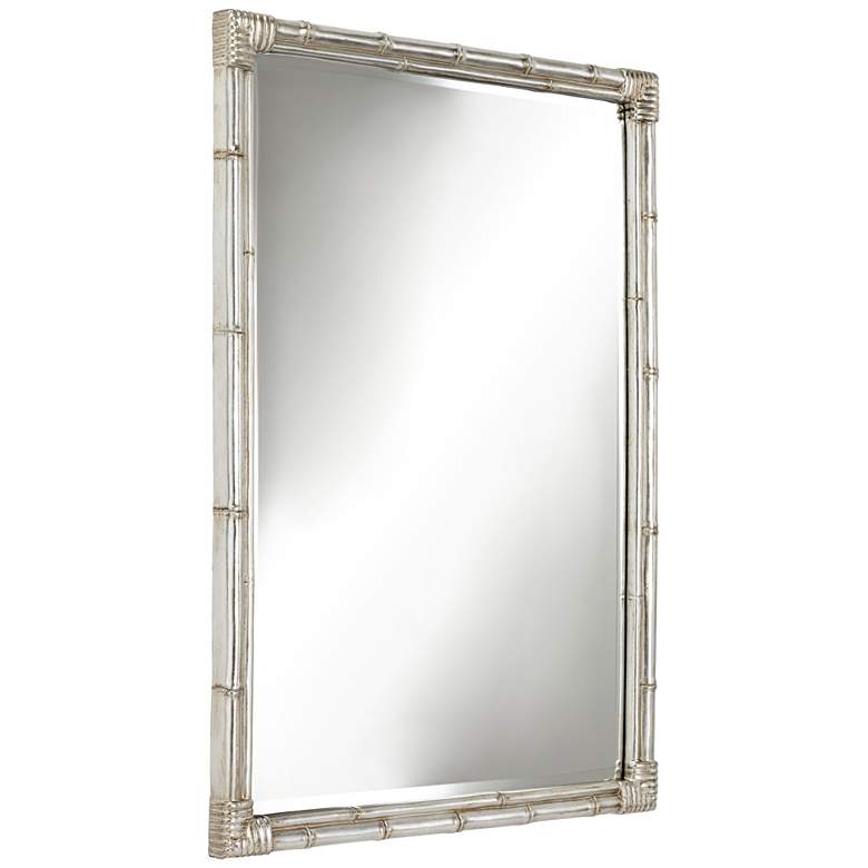 Takeo Silver 31&quot; x 43&quot; Rectangular Bamboo Wall Mirror more views