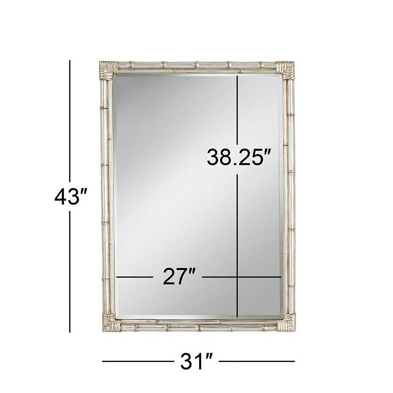 Image 6 Takeo Silver 31 inch x 43 inch Rectangular Bamboo Wall Mirror more views