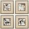 Taking Shape 13"W x 13"H Contemporary Framed Art Set of 4