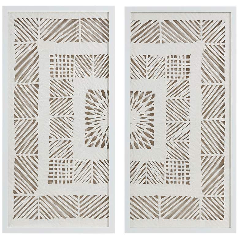 Image 2 Tala 35" High Natural 2-Piece Frame Shadow Box Wall Art Set