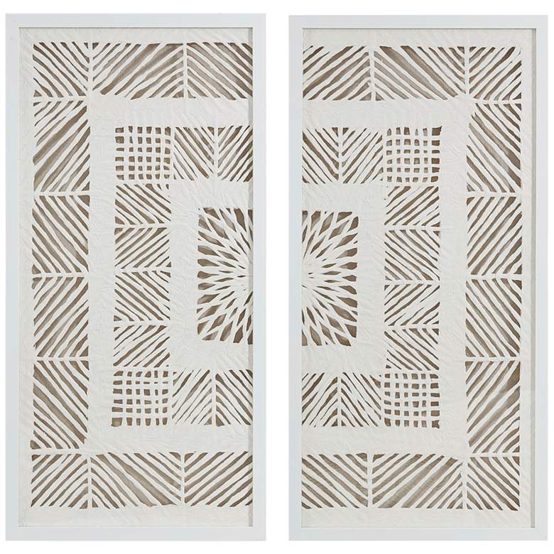 Image 2 Tala 35 inch High Natural 2-Piece Frame Shadow Box Wall Art Set