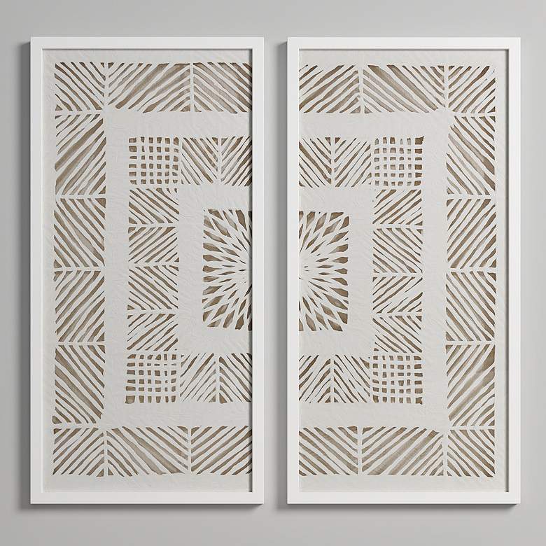 Image 1 Tala 35" High Natural 2-Piece Frame Shadow Box Wall Art Set