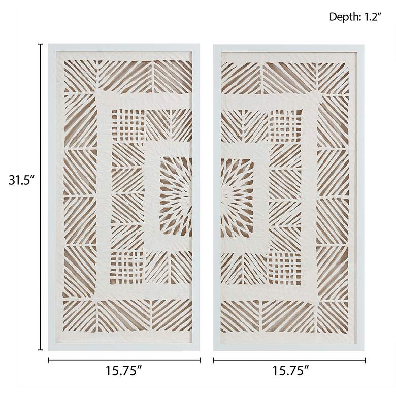 Image 7 Tala 35" High Natural 2-Piece Frame Shadow Box Wall Art Set more views