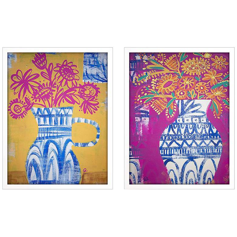 Image 3 Talavera Vases 26" High 2-Piece Giclee Framed Wall Art Set