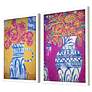 Talavera Vases 26" High 2-Piece Giclee Framed Wall Art Set in scene