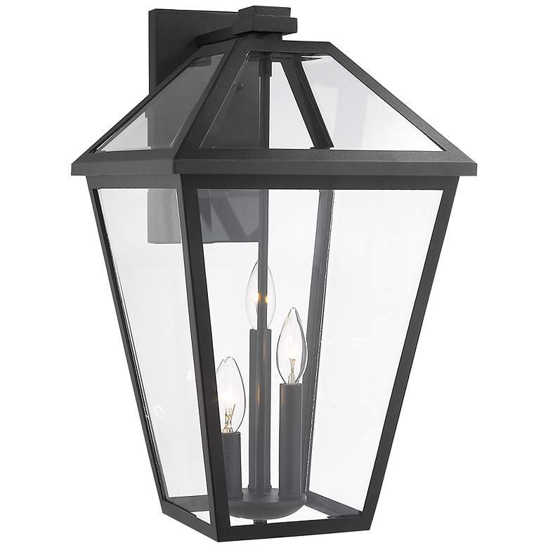 Image 3 Talbot 17 1/2" High Black 3-Light Outdoor Lantern Wall Light
