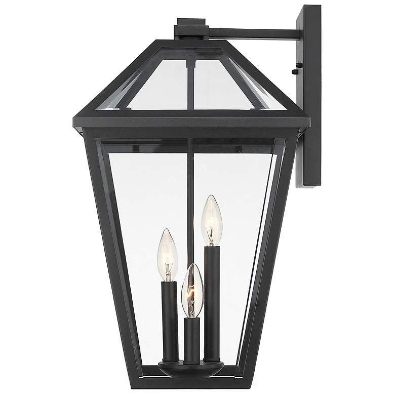 Image 7 Talbot 17 1/2" High Black 3-Light Outdoor Lantern Wall Light more views