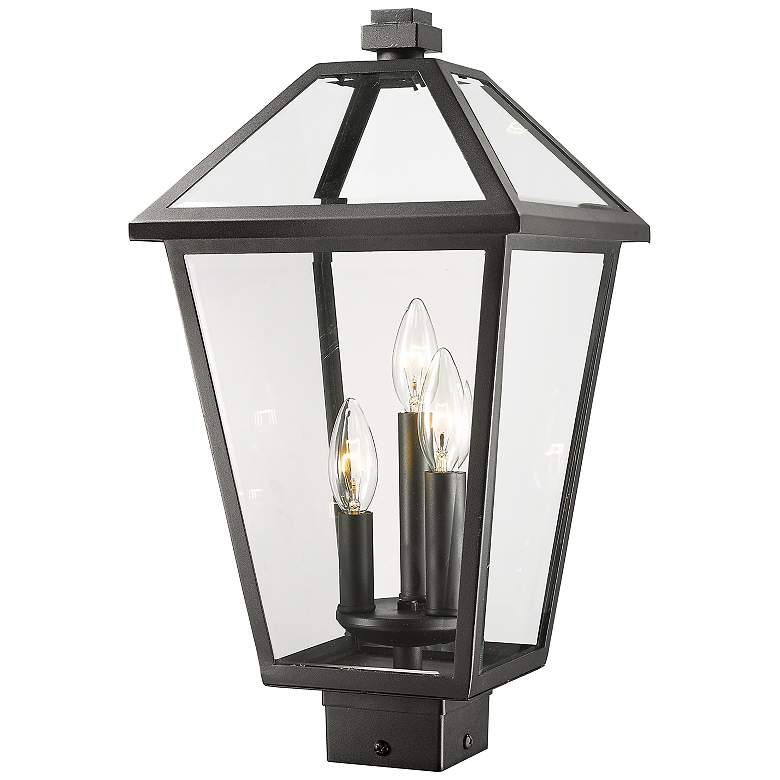 Image 1 Talbot 18 1/2" High Black 3-Light Outdoor Post Light