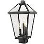 1_Talbot 18 1/2" High Black 3-Light Outdoor Post Light