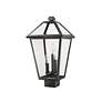 5_Talbot 18 1/2" High Black 3-Light Outdoor Post Light more views