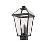 6_Talbot 18 1/2" High Black 3-Light Outdoor Post Light more views