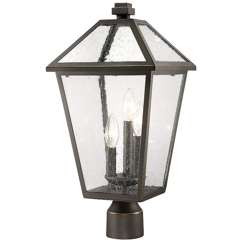 Image 1 Talbot 20" High Oil-Rubbed Bronze 3-Light Outdoor Post Light