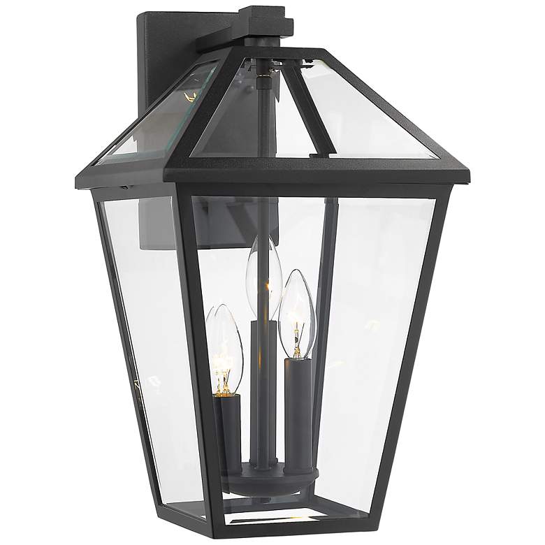 Image 2 Talbot 21 1/4" High Black 3-Light Outdoor Wall Light