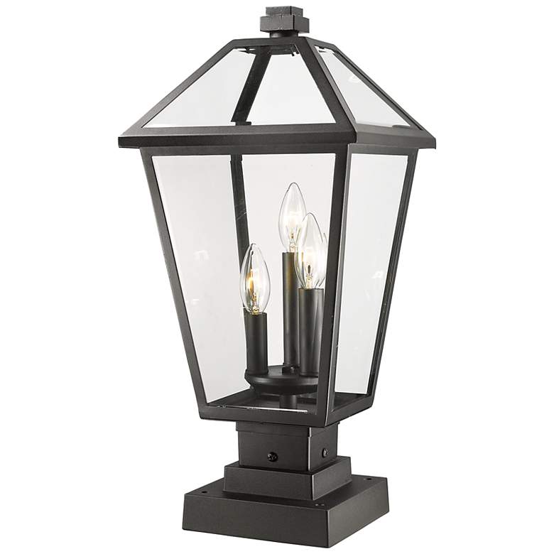 Image 2 Talbot 21"H Black Metal 3-Light Outdoor Pier Mount Light