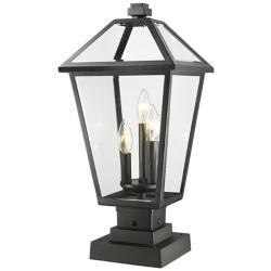 Talbot 21"H Black Metal 3-Light Outdoor Pier Mount Light