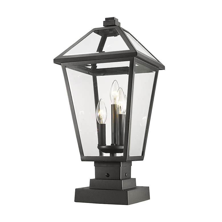 Image 5 Talbot 21 inchH Black Metal 3-Light Outdoor Pier Mount Light more views