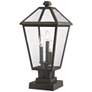 2_Talbot 21"H Rubbed Bronze 3-Light Outdoor Pier Mount Light