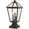 Talbot 21"H Rubbed Bronze 3-Light Outdoor Pier Mount Light