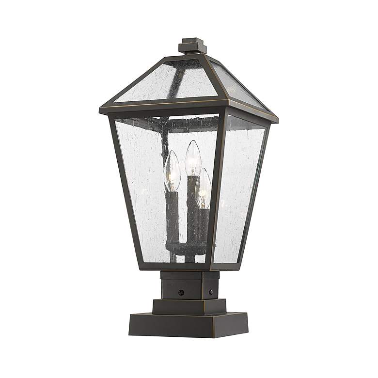 Image 4 Talbot 21"H Rubbed Bronze 3-Light Outdoor Pier Mount Light more views
