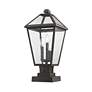 4_Talbot 21"H Rubbed Bronze 3-Light Outdoor Pier Mount Light more views
