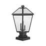 5_Talbot 21"H Rubbed Bronze 3-Light Outdoor Pier Mount Light more views