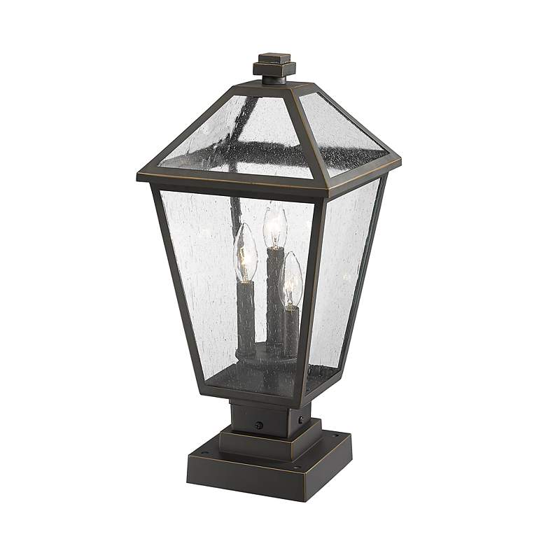 Image 6 Talbot 21"H Rubbed Bronze 3-Light Outdoor Pier Mount Light more views