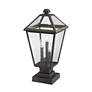 6_Talbot 21"H Rubbed Bronze 3-Light Outdoor Pier Mount Light more views