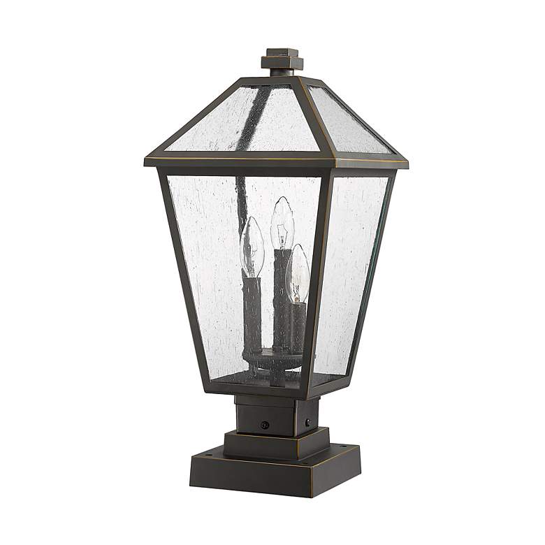 Image 7 Talbot 21"H Rubbed Bronze 3-Light Outdoor Pier Mount Light more views