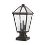 7_Talbot 21"H Rubbed Bronze 3-Light Outdoor Pier Mount Light more views