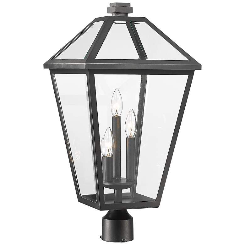 Image 1 Talbot 23 3/4"H Midnight Black 3-Light Outdoor Post Light