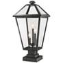 1_Talbot 24 3/4" High Black 3-Light Outdoor Pier Mount Light
