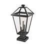 4_Talbot 24 3/4" High Black 3-Light Outdoor Pier Mount Light more views