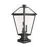 5_Talbot 24 3/4" High Black 3-Light Outdoor Pier Mount Light more views