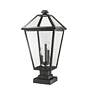 6_Talbot 24 3/4" High Black 3-Light Outdoor Pier Mount Light more views