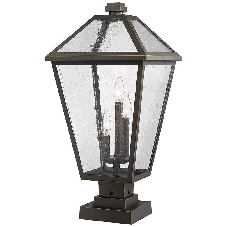 Image 1 Talbot 24 3/4 inchH Oil-Rubbed Bronze 3-Light Outdoor Pier Light