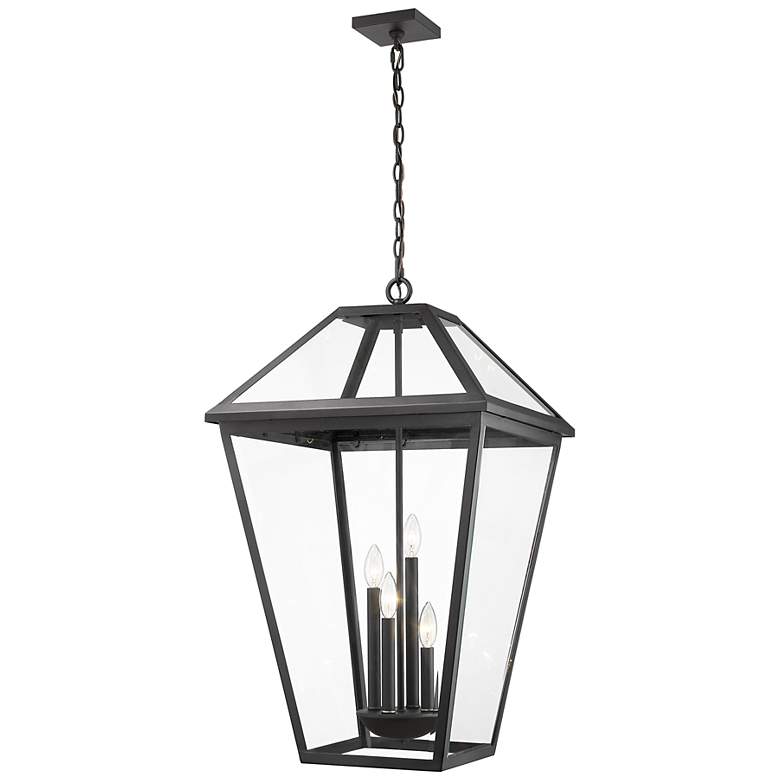 Image 1 Talbot 32 1/4" High Black 4-Light Outdoor Hanging Light