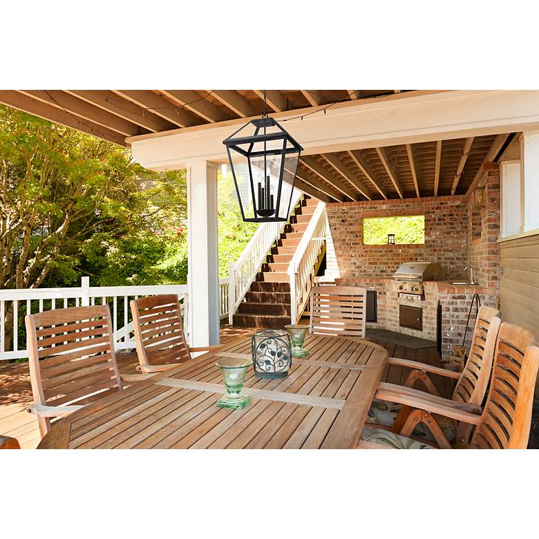 Image 2 Talbot 32 1/4" High Black 4-Light Outdoor Hanging Light more views
