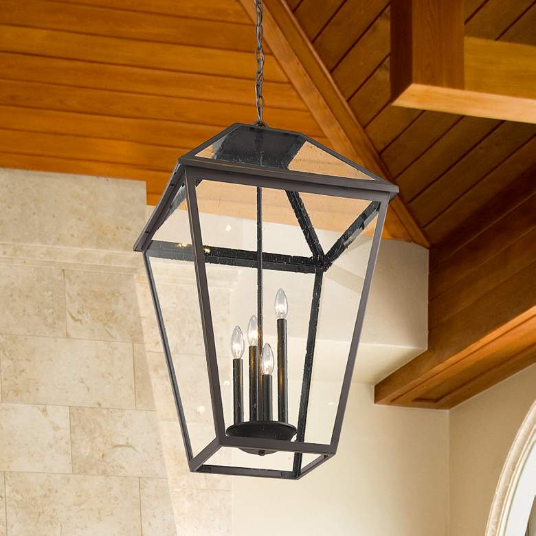 Image 2 Talbot 32 1/4 inch High Bronze 4-Light Outdoor Hanging Light