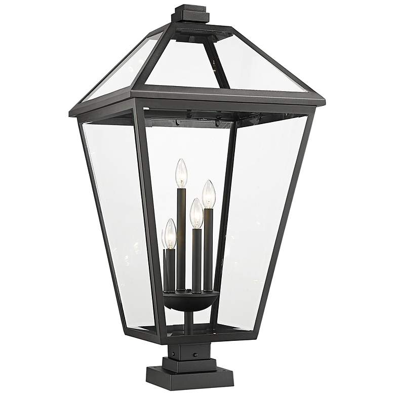 Image 1 Talbot 36 3/4 inch High Black 4-Light Outdoor Pier Mount Light