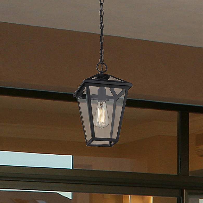 Image 2 Talbot by Z-Lite Black 1 Light Outdoor Chain Mount Ceiling Fixture