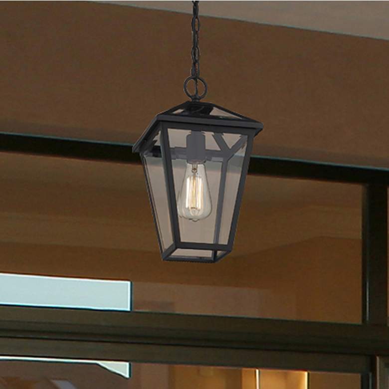 Image 2 Talbot by Z-Lite Black 1 Light Outdoor Chain Mount Ceiling Fixture