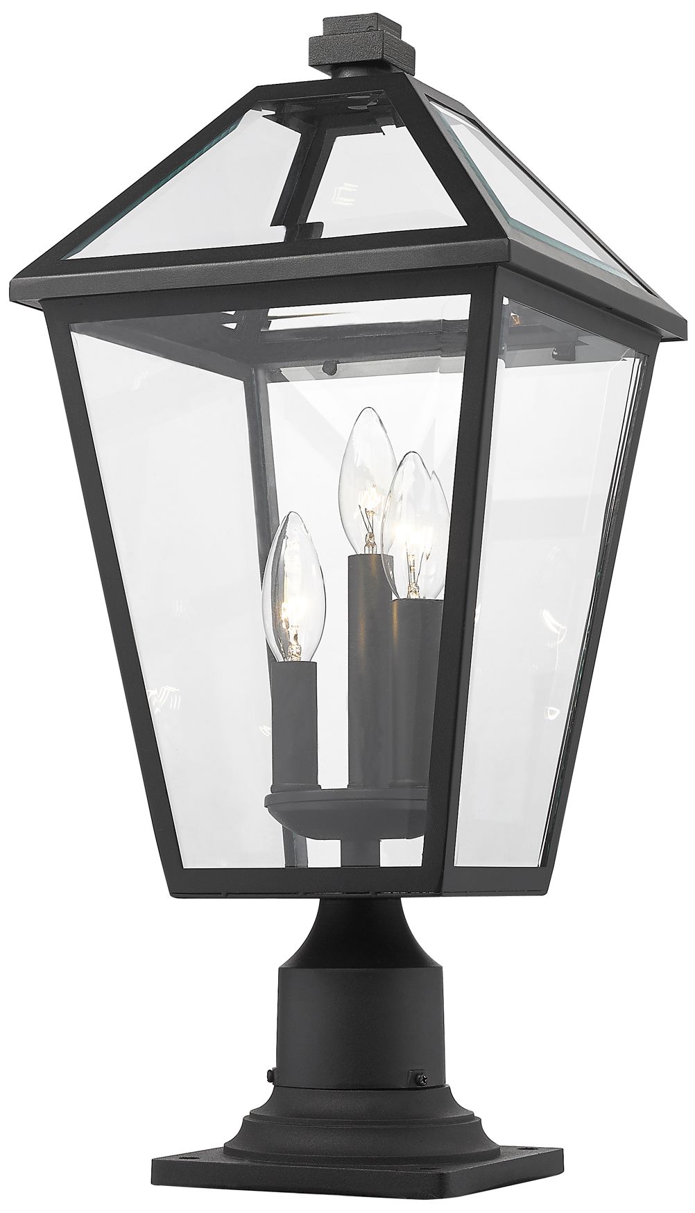 Image 3 Talbot by Z-Lite Black 22 inch 3 Light Outdoor Pier Mounted Fixture more views
