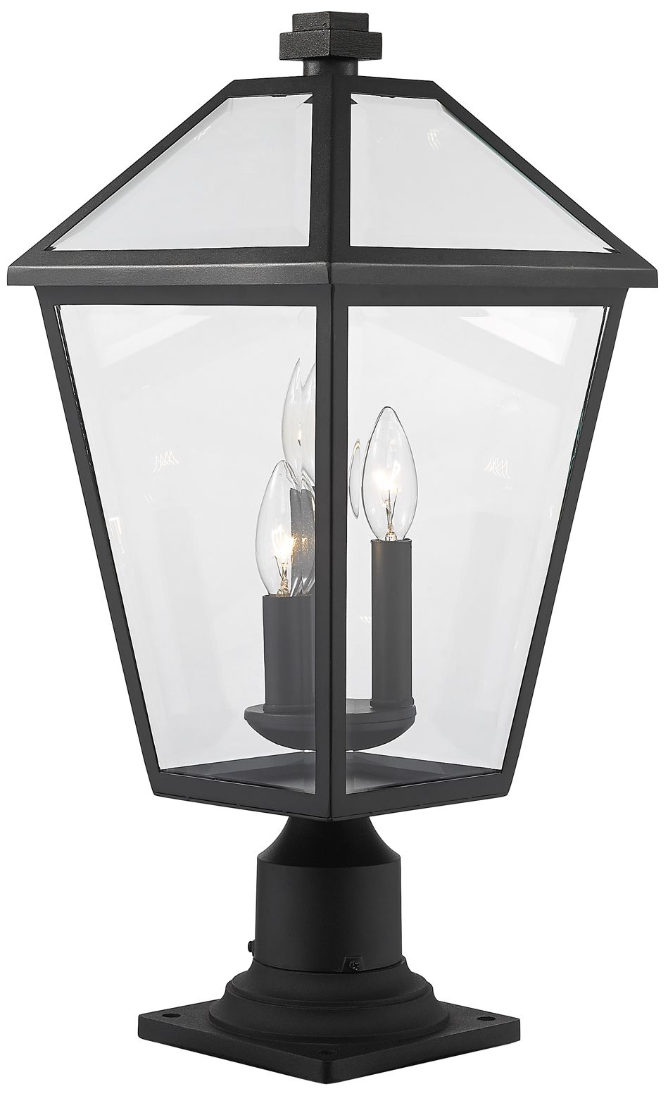Image 5 Talbot by Z-Lite Black 22 inch 3 Light Outdoor Pier Mounted Fixture more views