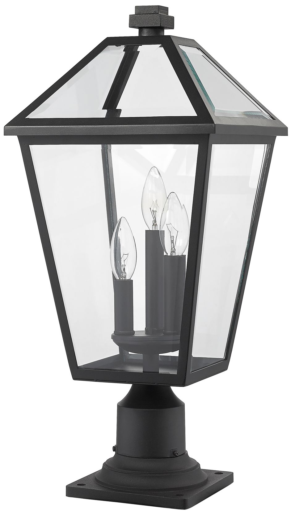 Image 6 Talbot by Z-Lite Black 22 inch 3 Light Outdoor Pier Mounted Fixture more views