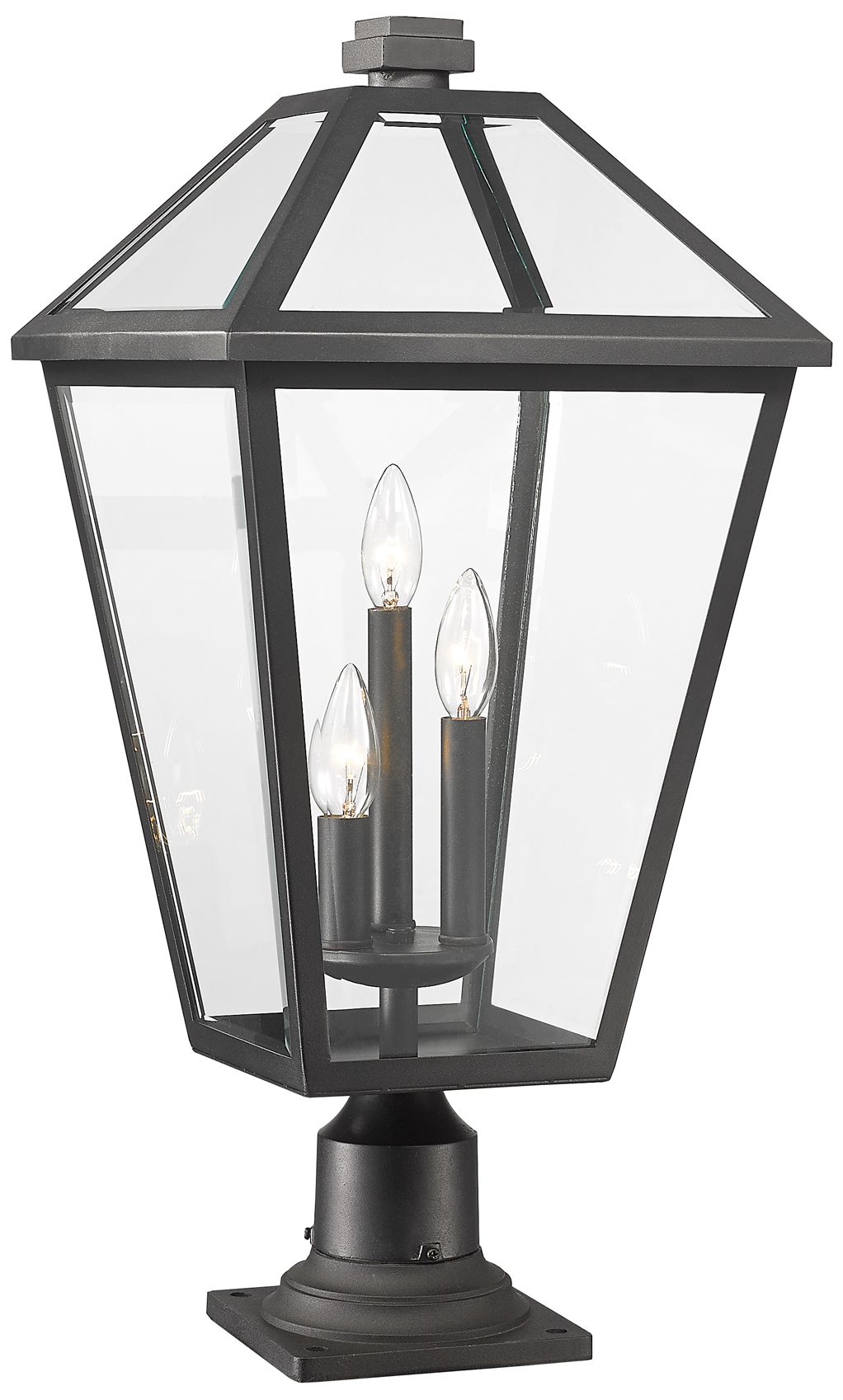 Image 2 Talbot by Z-Lite Black 25.75 inch 3 Light Outdoor Pier Mounted Fixture