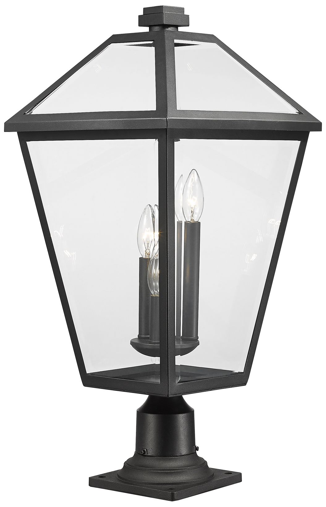 Image 3 Talbot by Z-Lite Black 25.75 inch 3 Light Outdoor Pier Mounted Fixture more views