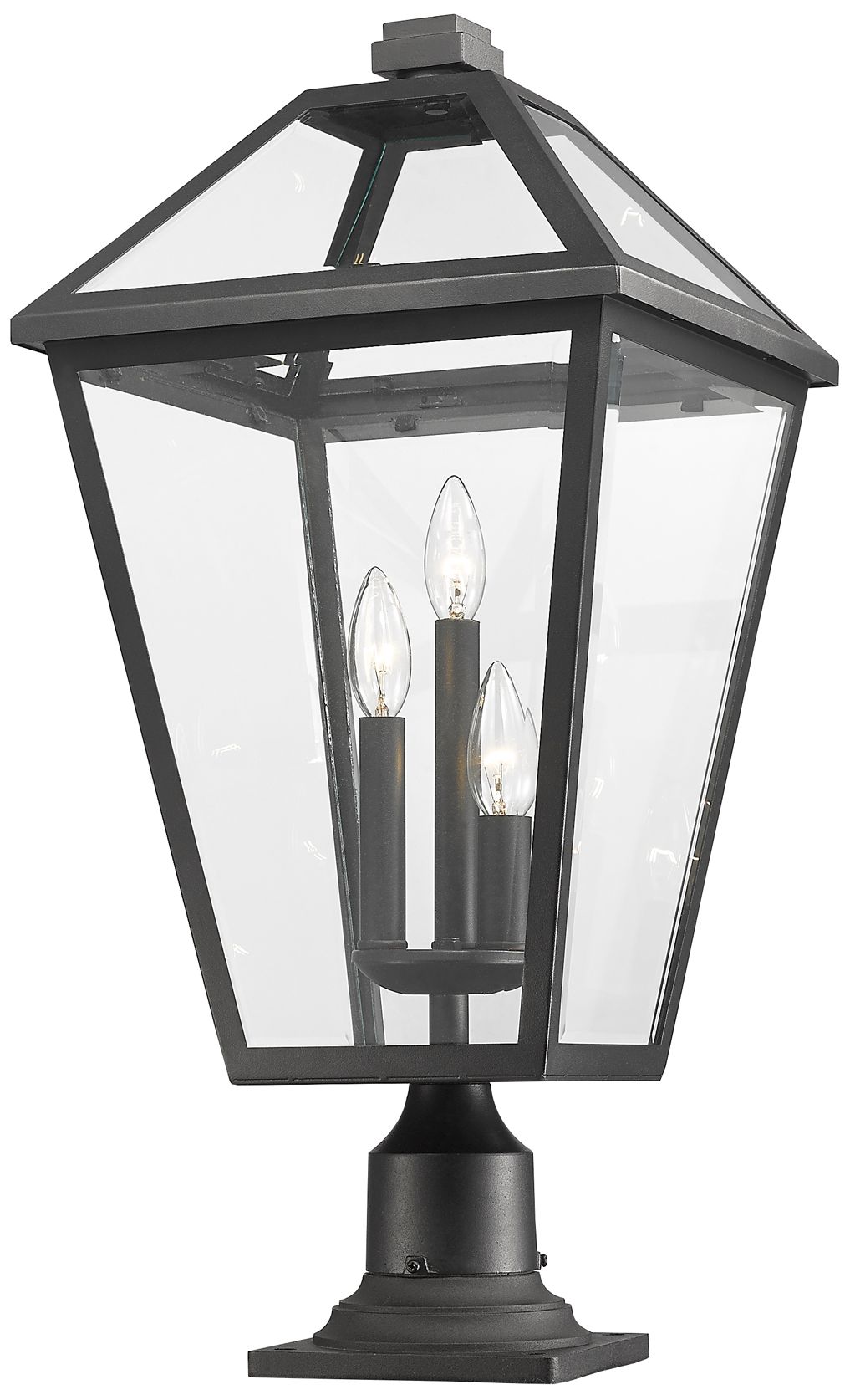 Image 4 Talbot by Z-Lite Black 25.75 inch 3 Light Outdoor Pier Mounted Fixture more views